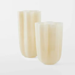 Amara Glass Vase Small - Milky Ivory