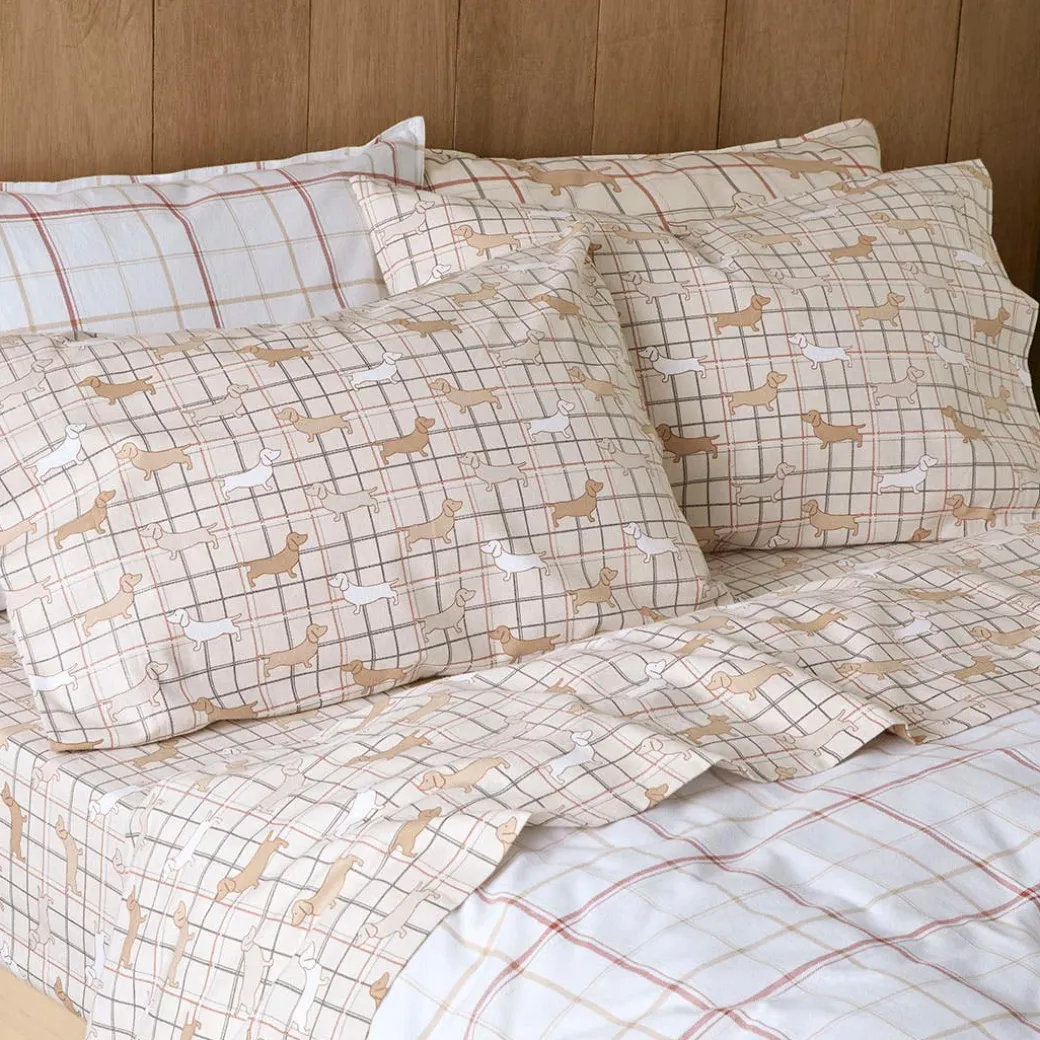 Archie Flannelette Sheet Set - Powder Blue