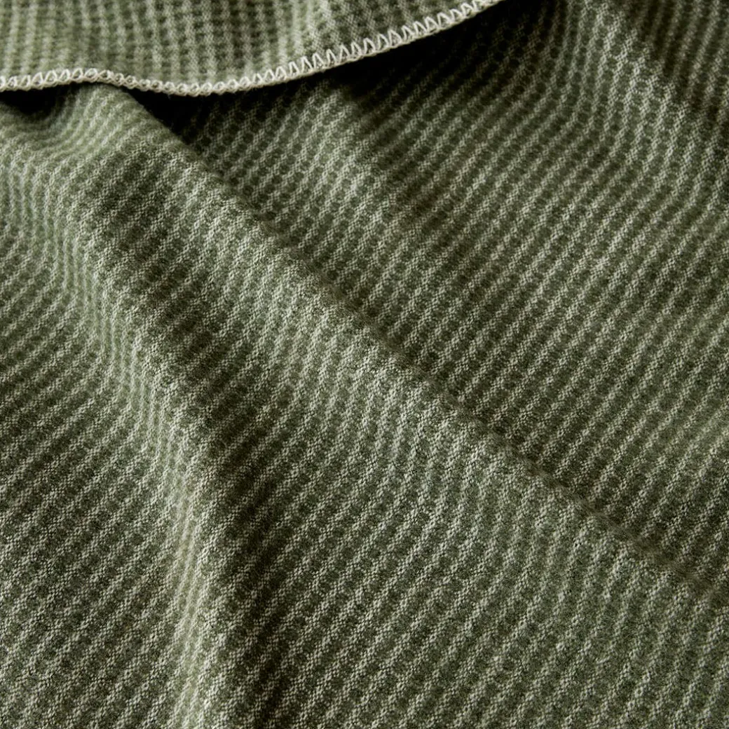 Beckett Wool Blanket - Olive/Ivory