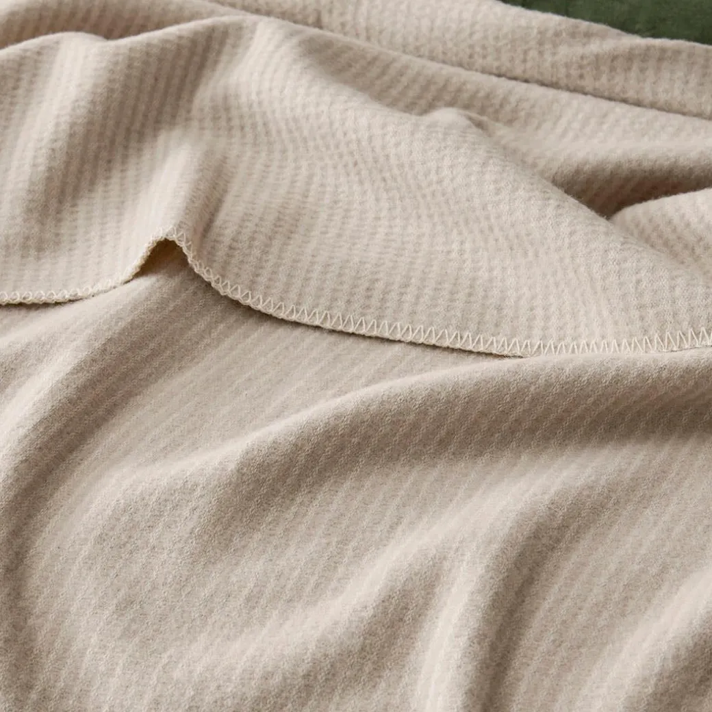 Beckett Wool Blanket - Olive/Ivory