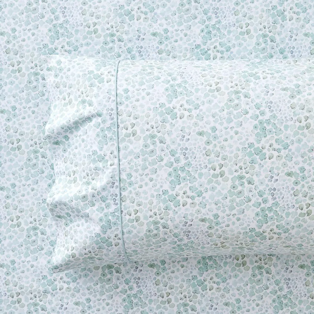 Beth Cotton Sheet Set - Green Floral