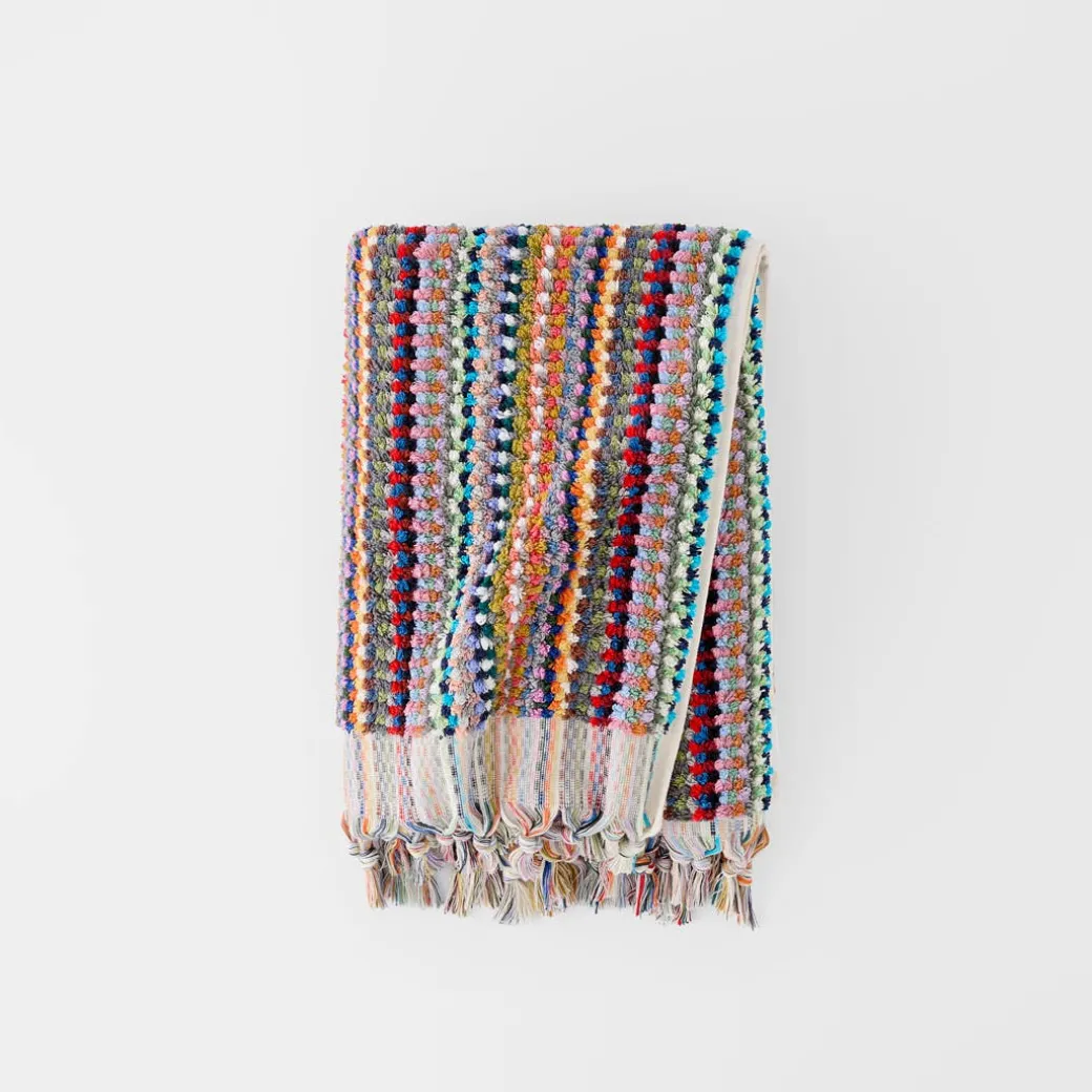Bodrum Turkish Cotton Bath Sheet - Blue/Grey Zig Zag