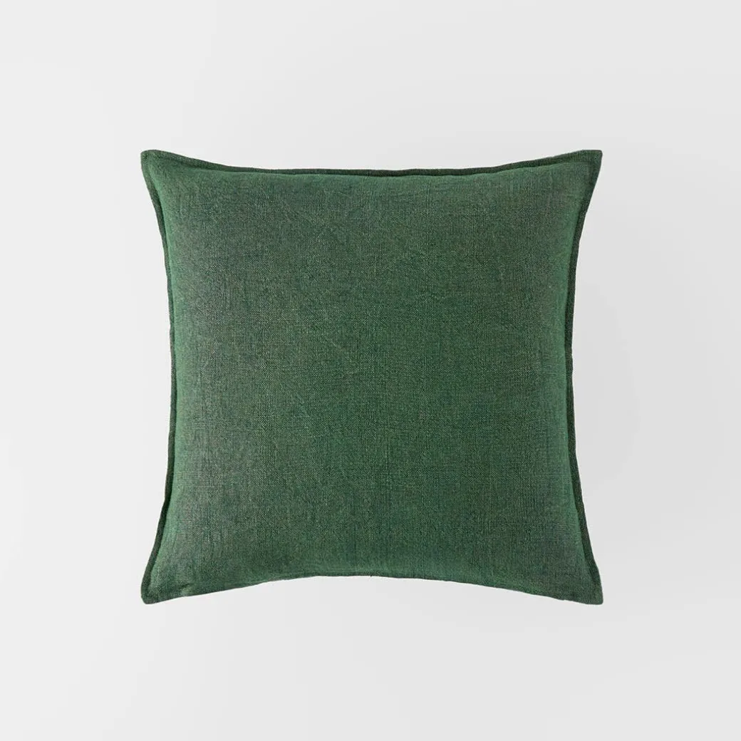 Cameron Linen Cushion - Midnight/Teal