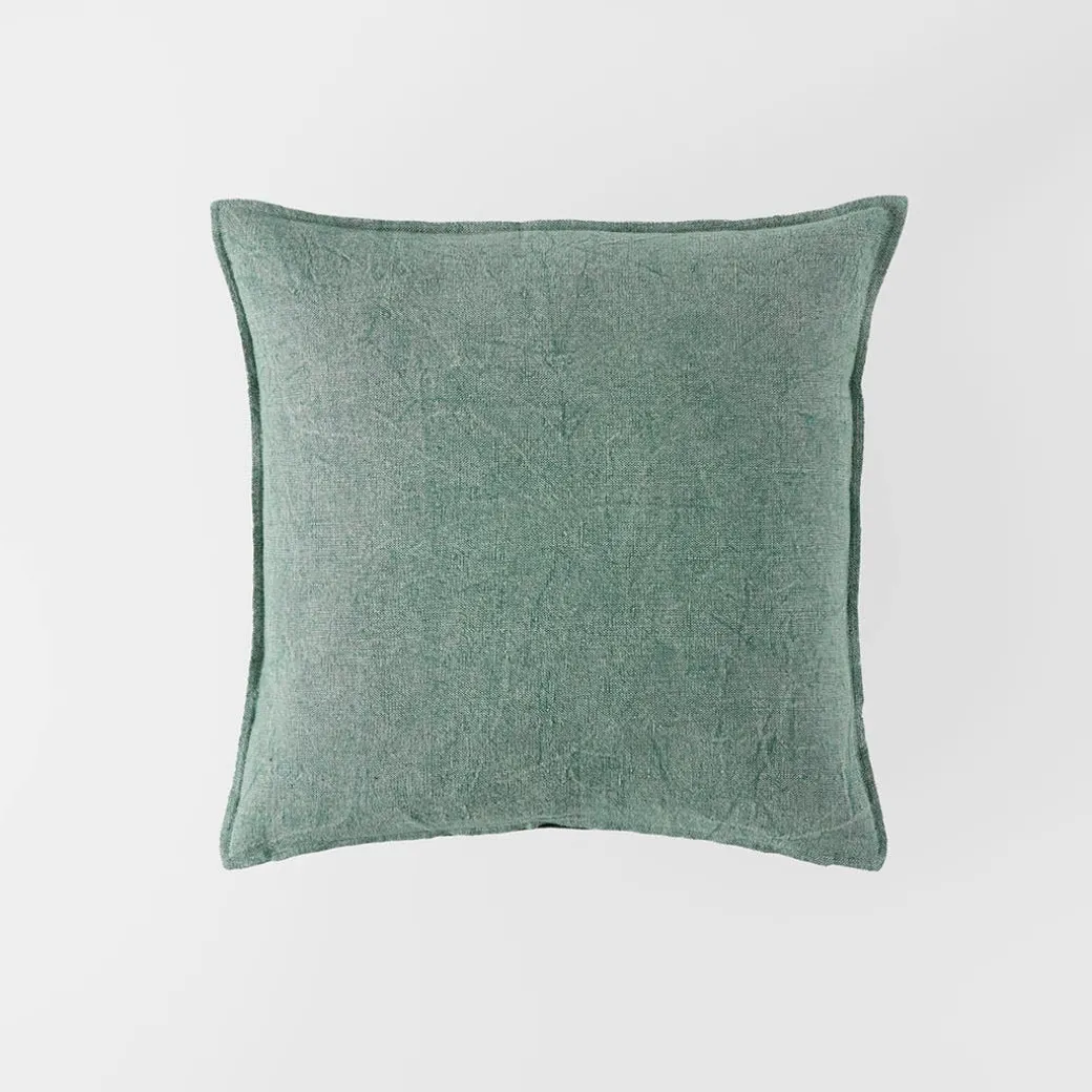 Cameron Linen Cushion - Midnight/Teal