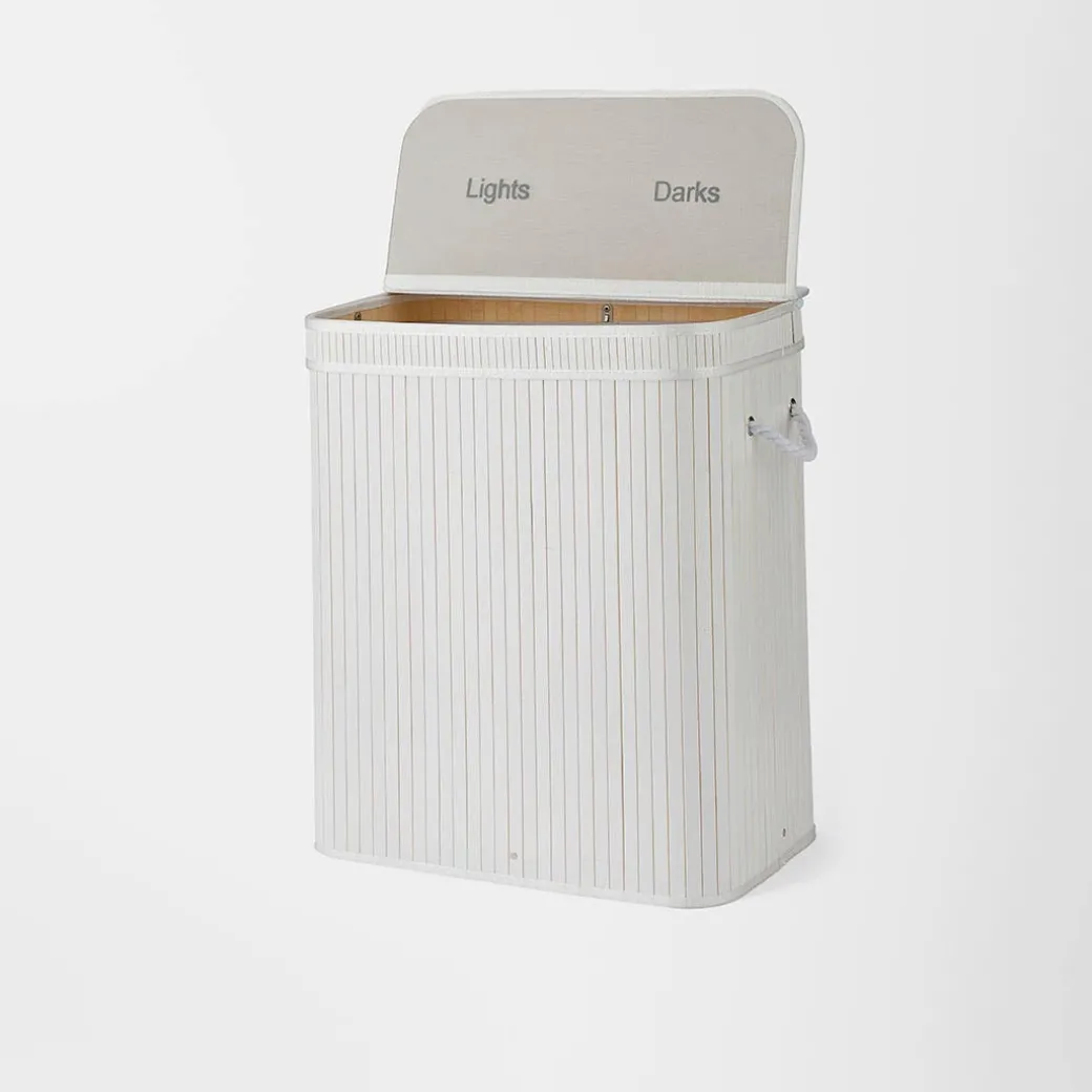 Collapsible Bamboo Lights and Darks Hamper