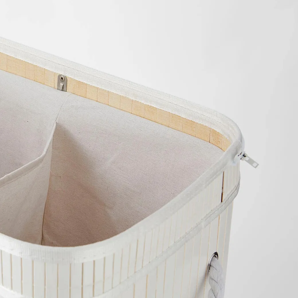 Collapsible Bamboo Lights and Darks Hamper