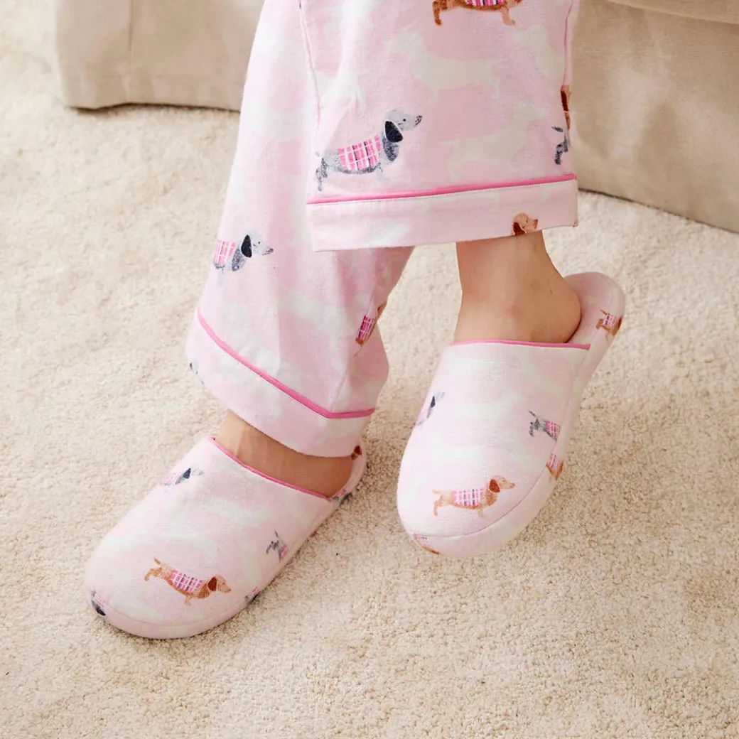 Dachsie Flannelette Slippers