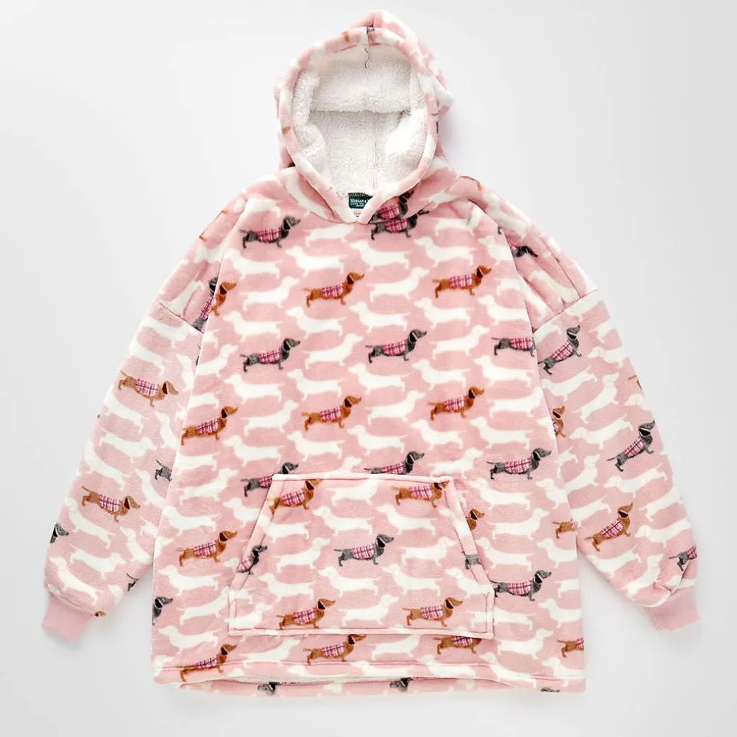 Dachsie Hooded Sherpa Blanket