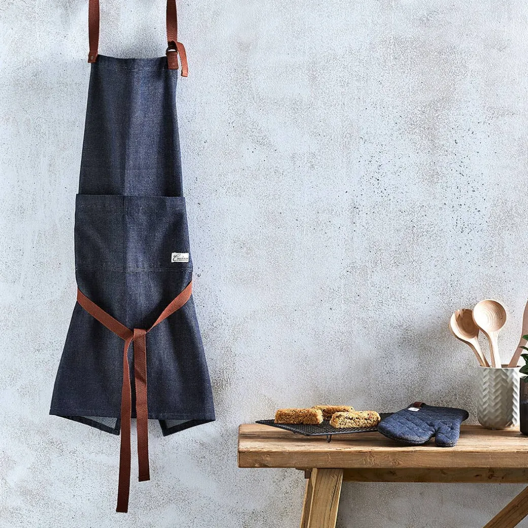 Denim Apron and Oven Mits