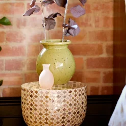 Dimple Mini Glass Vase - Green