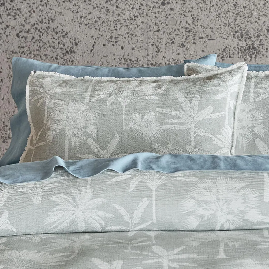 Dune Quilt Cover - Sage Green/Ivory