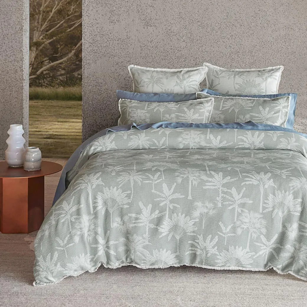 Dune Quilt Cover - Sage Green/Ivory