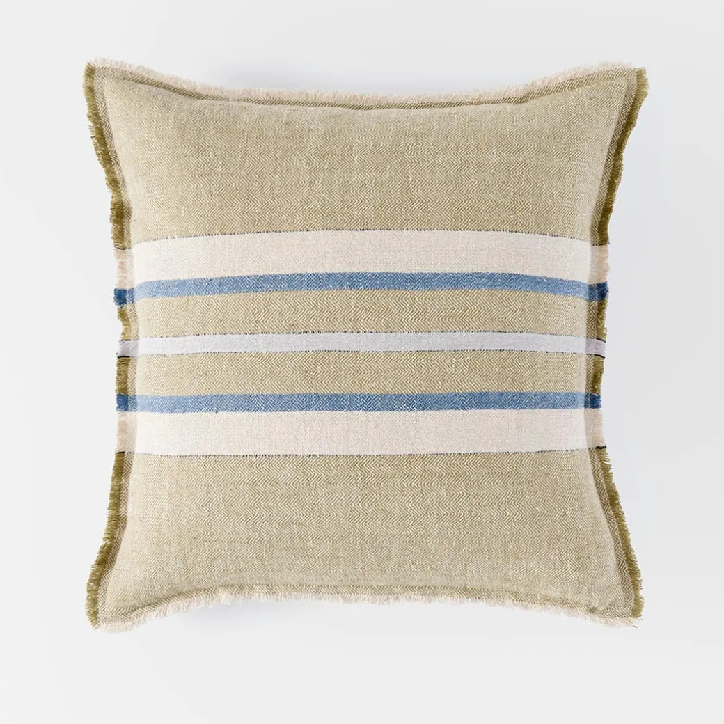 Everett Linen Cushion - Olive