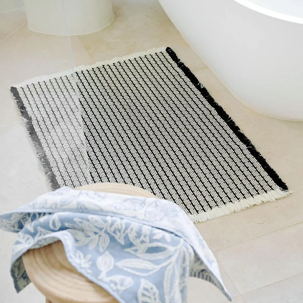 Faro Bath Mat - Olive/Ivory