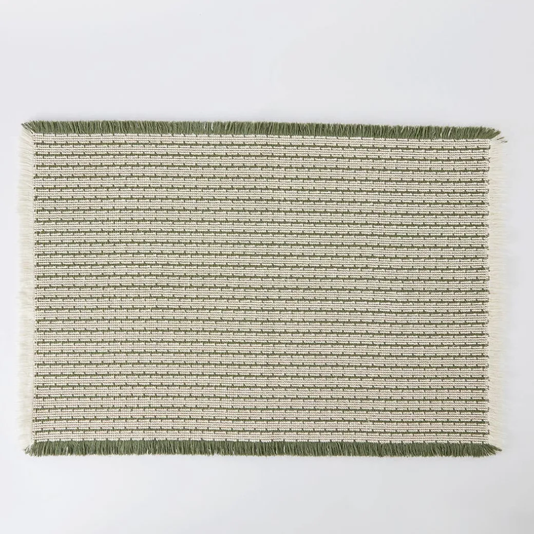 Faro Bath Mat - Olive/Ivory
