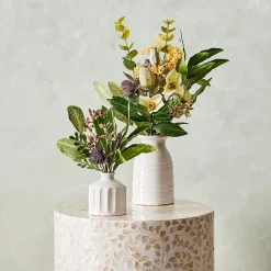 Floral And Native Arrangement In Ceramic Vase
