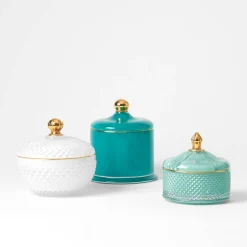Glass Covered Trinket Dish Tall