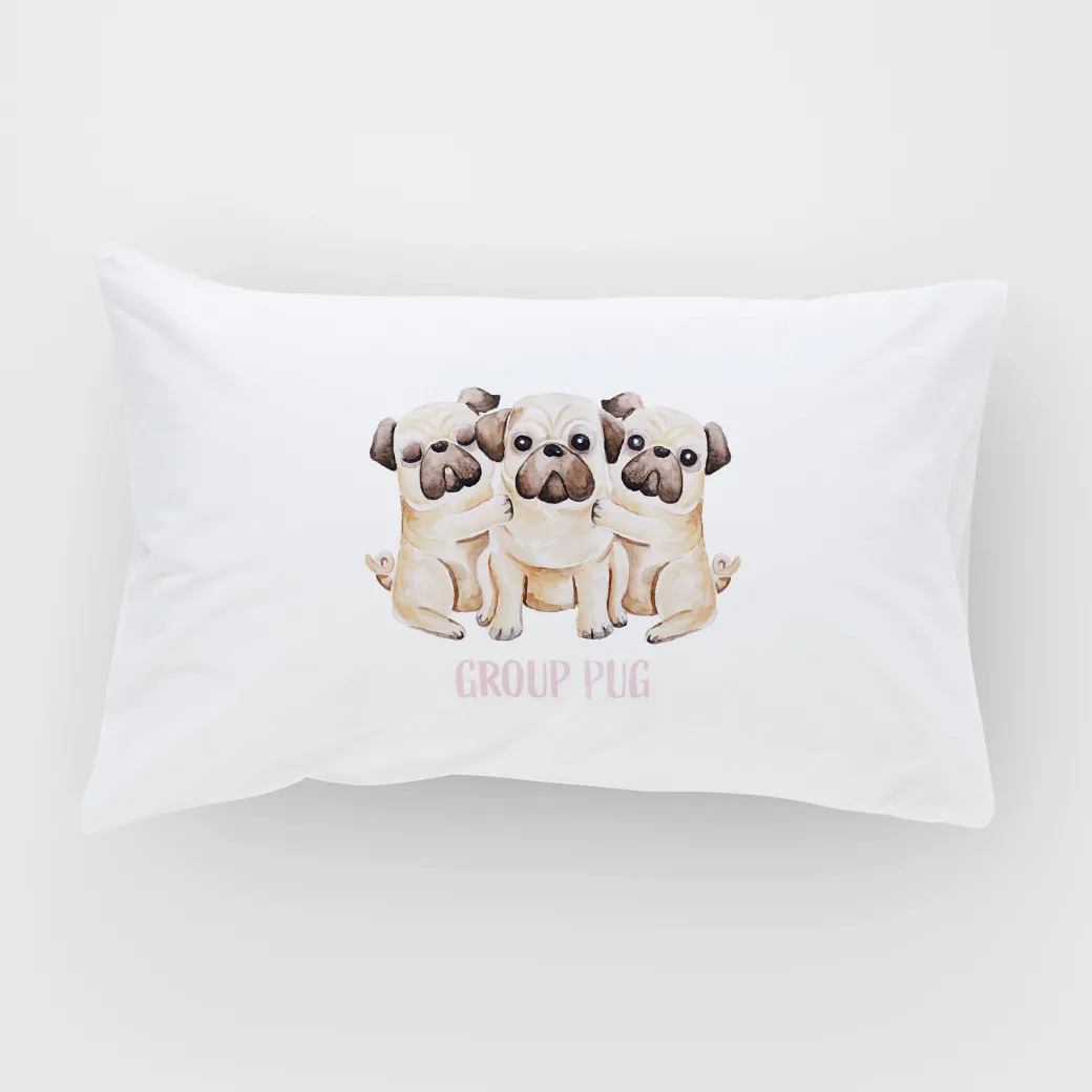 Group Pug Standard Pillowcase