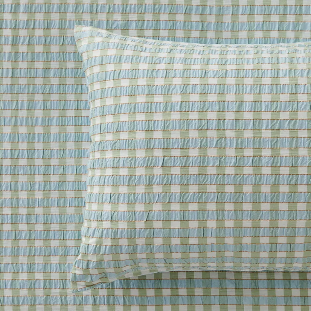 Leah Quilt Cover - Blush/Sage Check