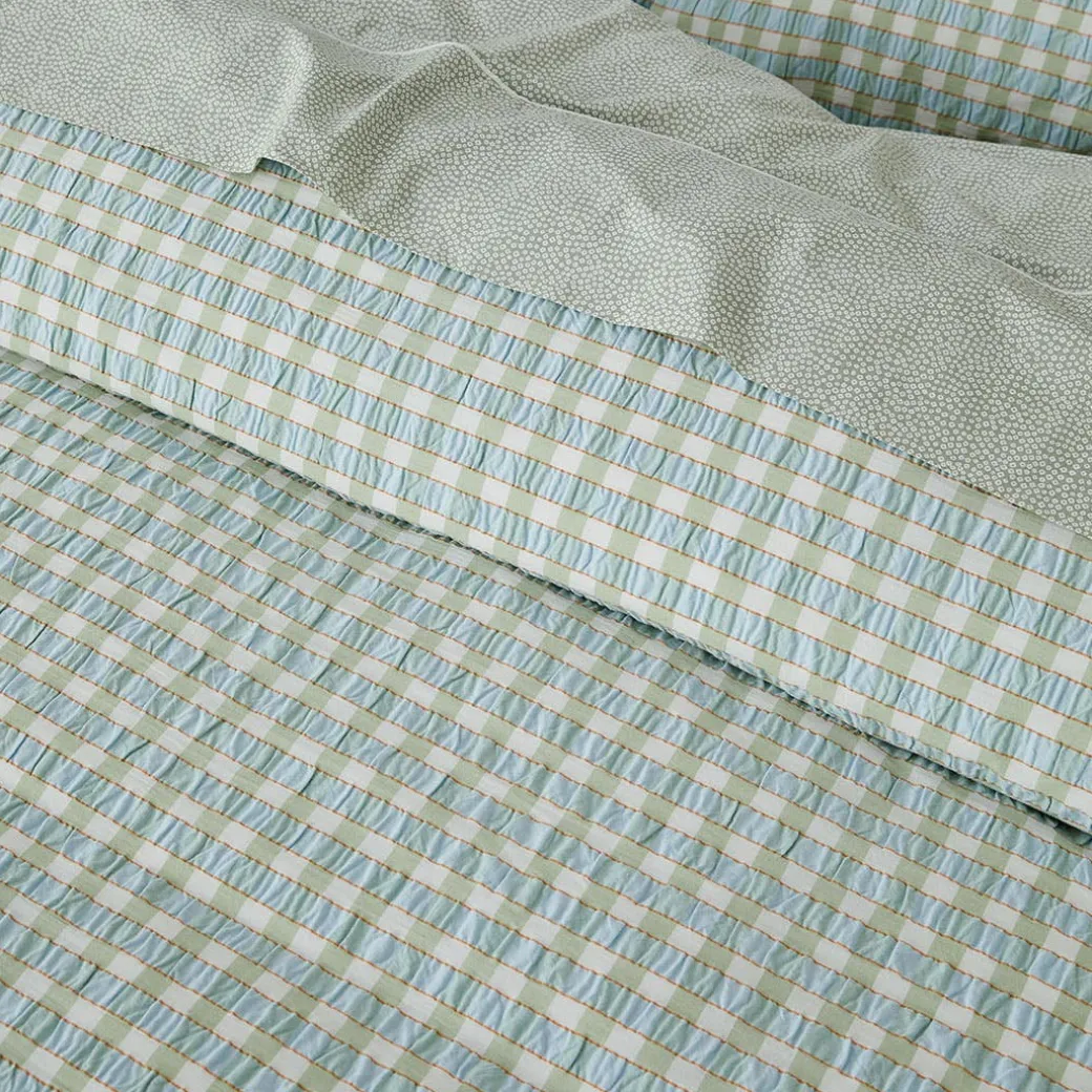 Leah Quilt Cover - Blush/Sage Check