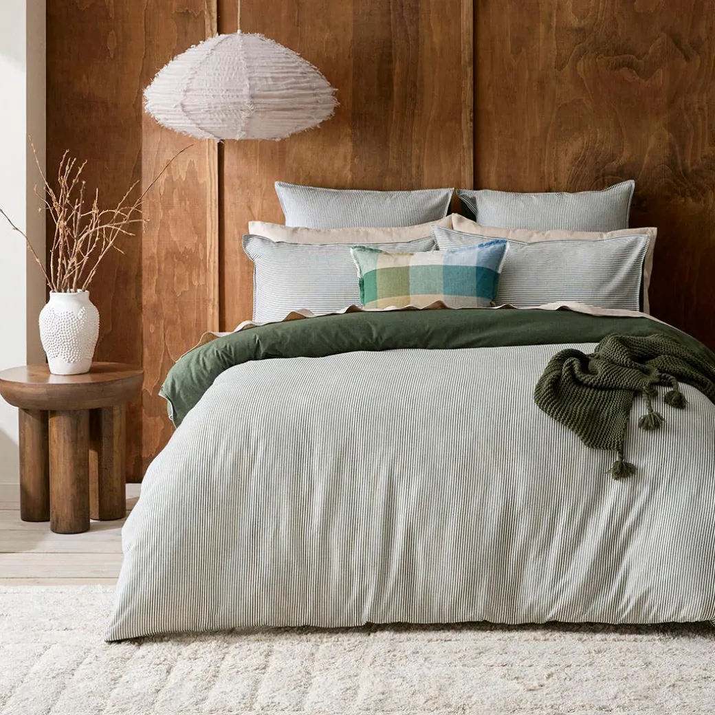Levi Reversible Brushed Cotton Quilt Cover - Oat