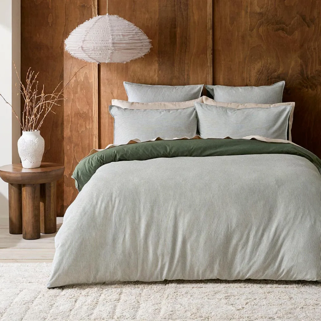 Levi Reversible Brushed Cotton Quilt Cover - Oat