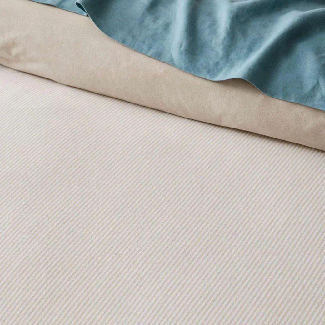 Levi Reversible Brushed Cotton Quilt Cover - Oat
