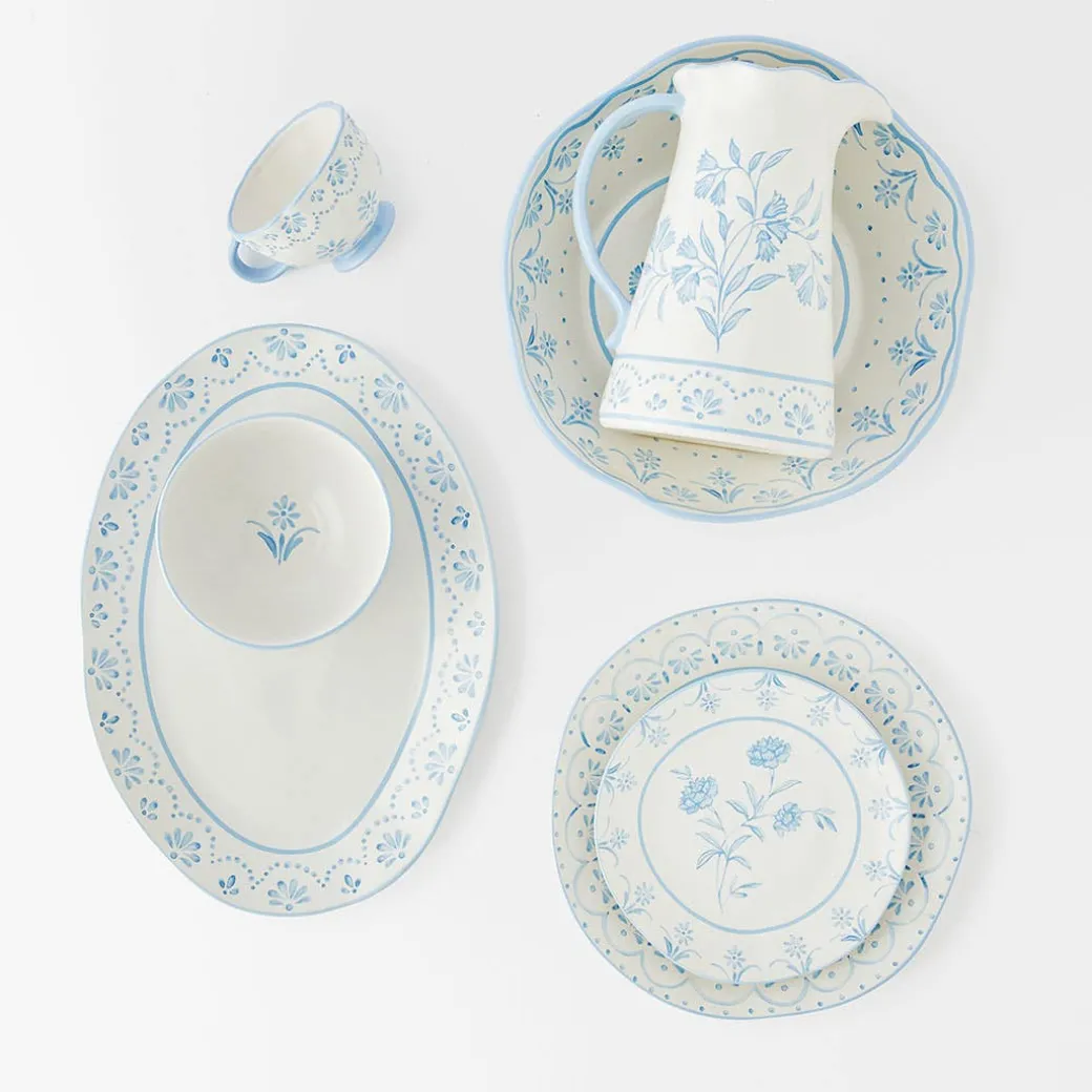 Lucinda Oval Platter - Blue/White