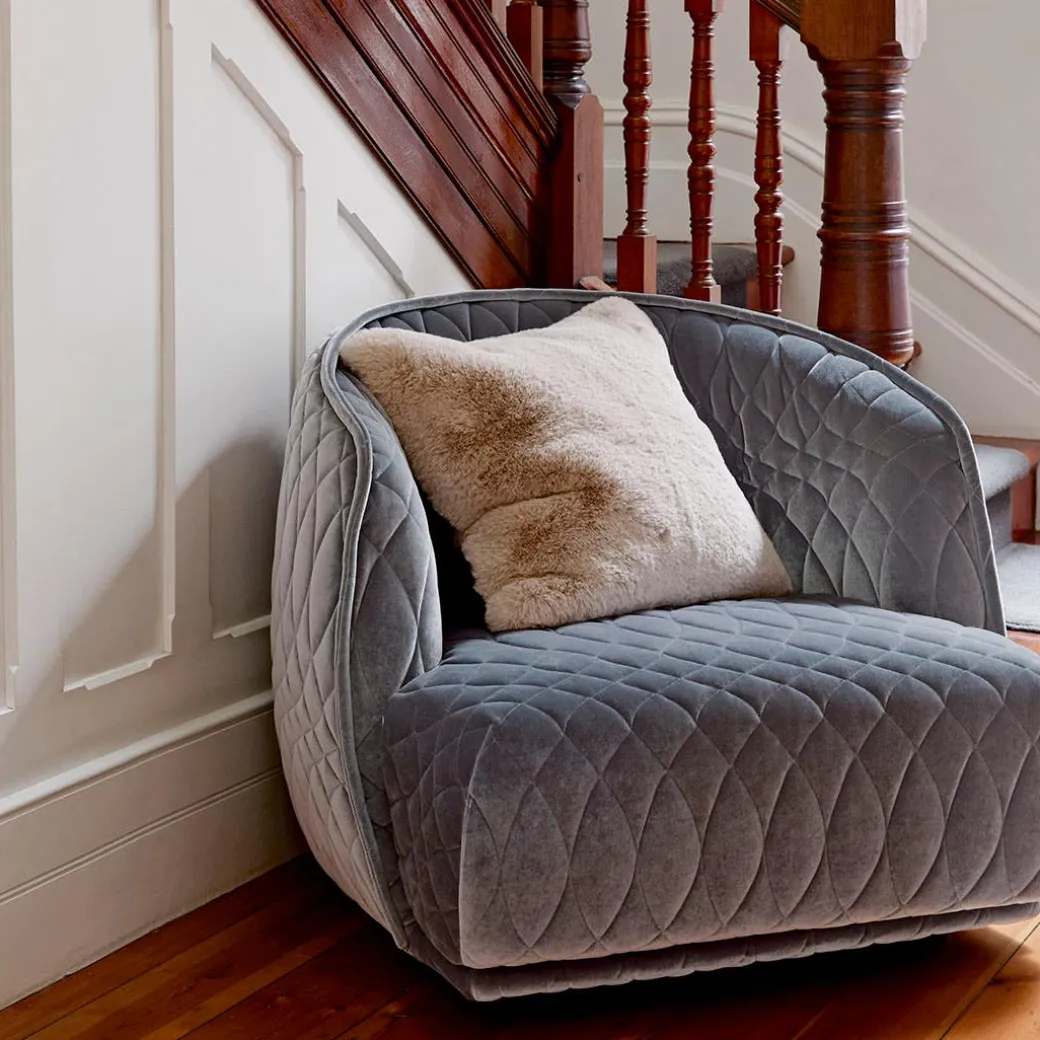 Luxury Faux Fur Cushion - Stone