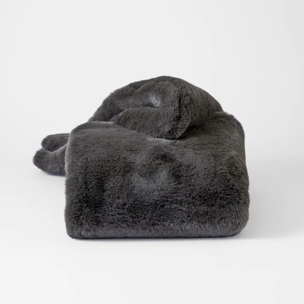 Luxury Faux Fur Throw - Silver