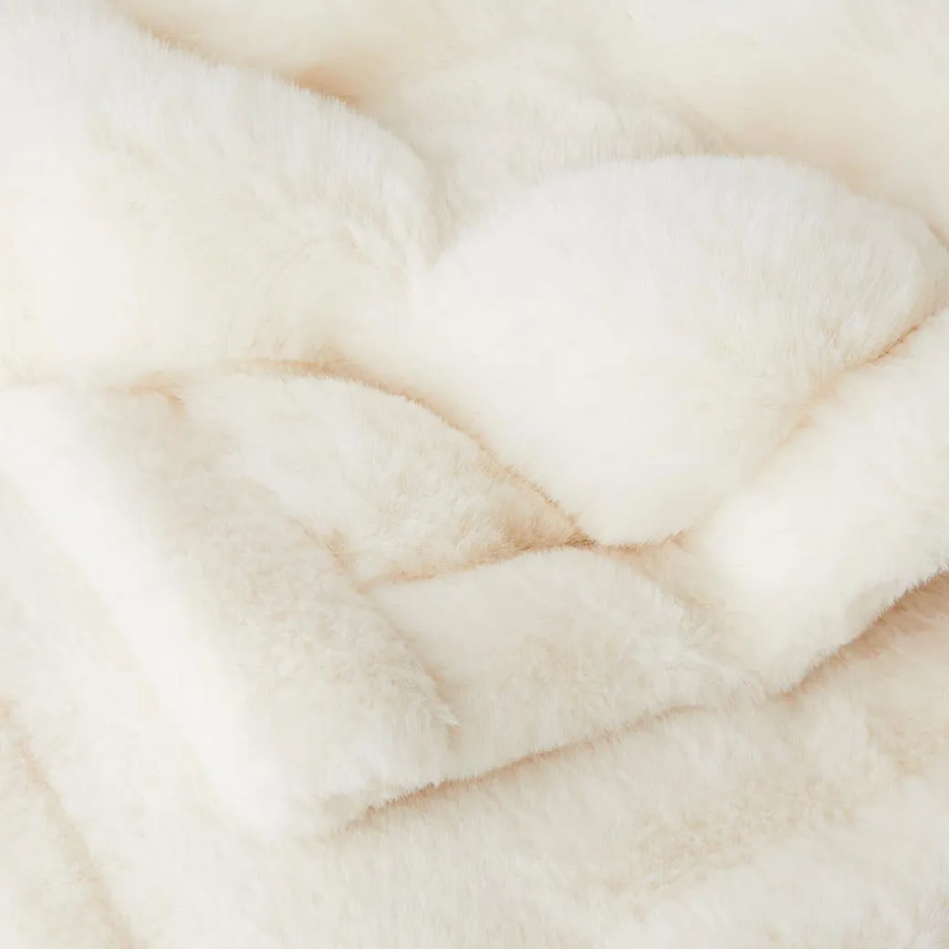 Malmo Faux Fur Throw - Pumice