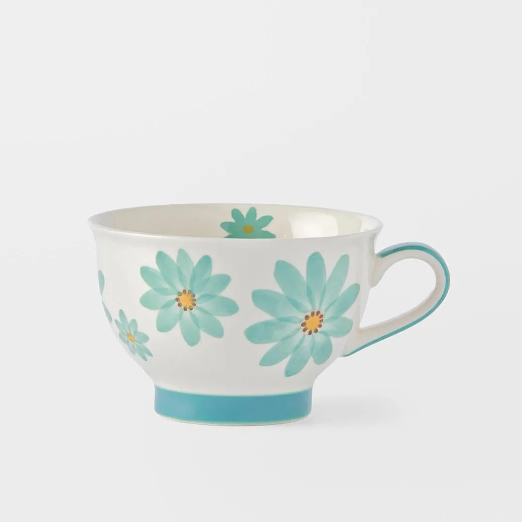 Margurite Pedestal Tea Cup - Teal