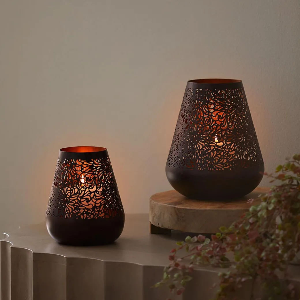 Metal Votive Candle Holders - Antique Copper