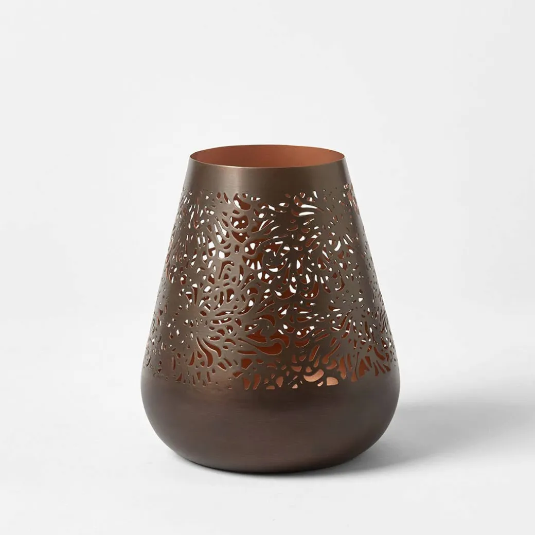 Metal Votive Candle Holders - Antique Copper