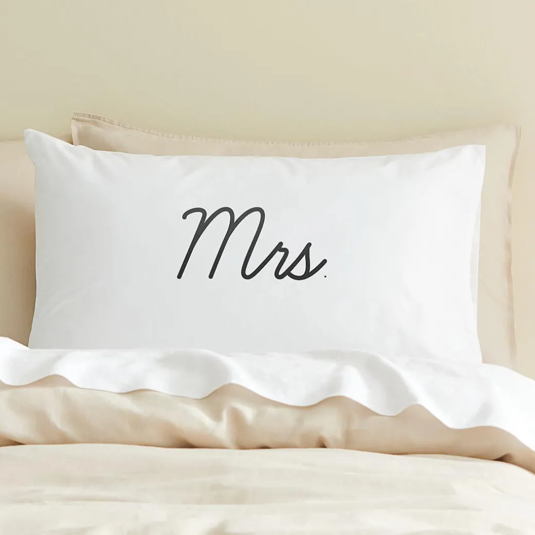 MR/MRS Standard Reversible Pillowcase - White