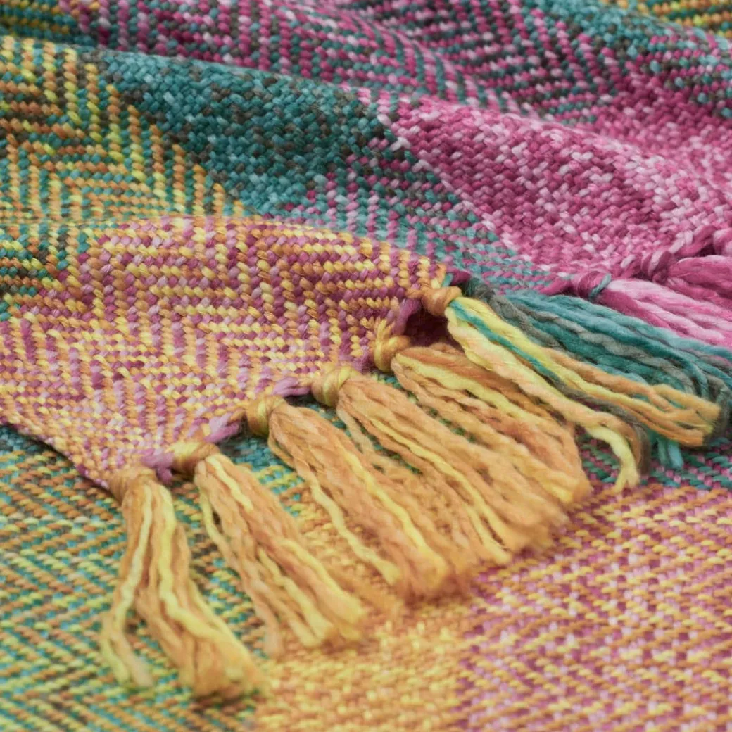 Peru Check Throw - Blue Multi