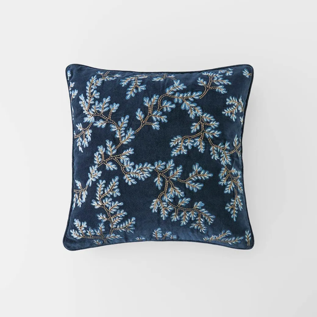 Prue Velvet Cushion - Indigo