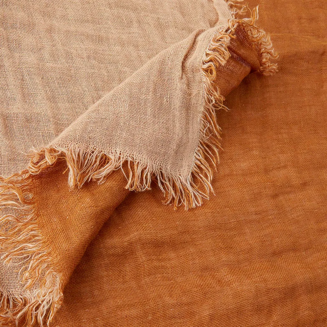 Rhodes Linen Throw - Rose Pink