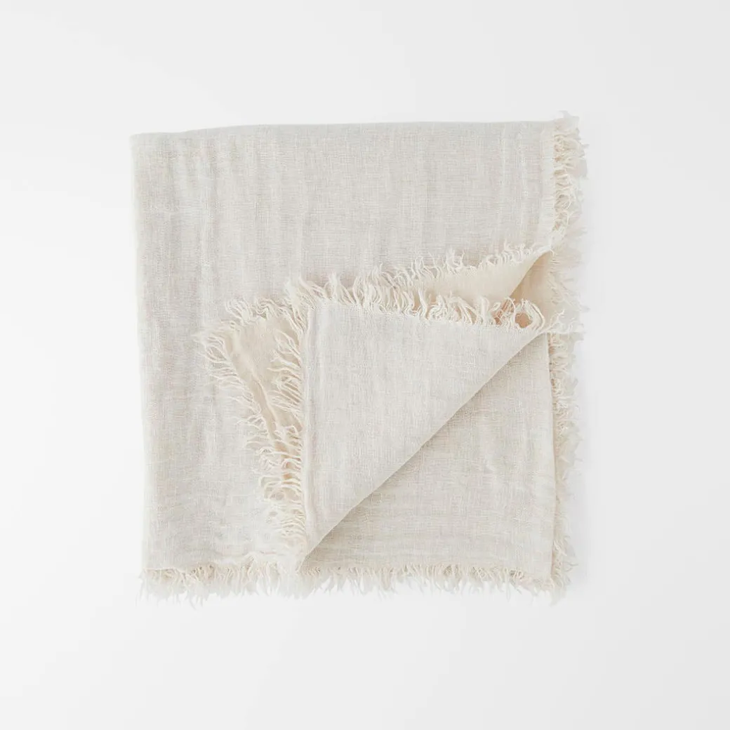 Rhodes Linen Throw - Rose Pink