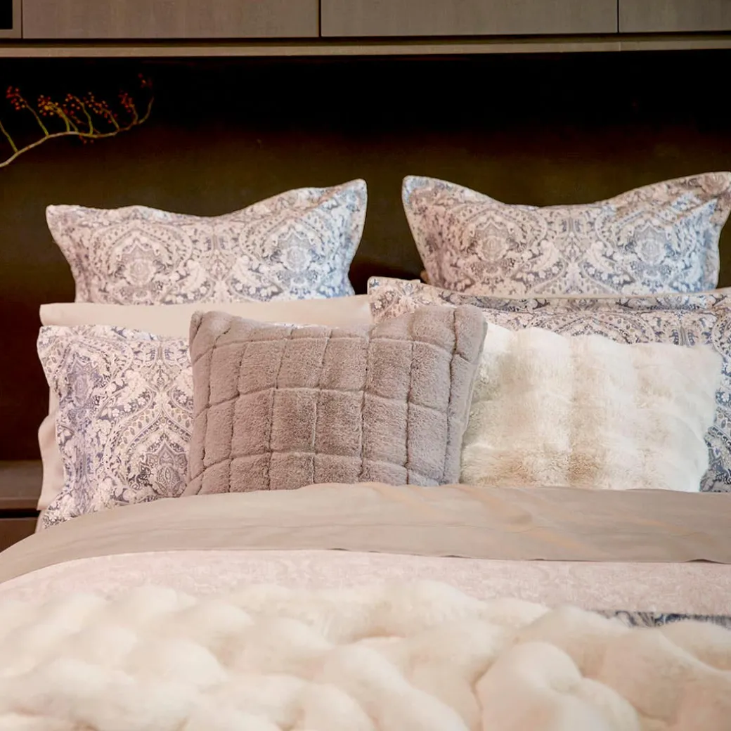 Sable Faux Fur Cushion - Dove Grey