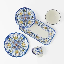 Savona Dinner Plate - Blue/Yellow