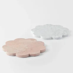 Scalloped Marble Tray - White