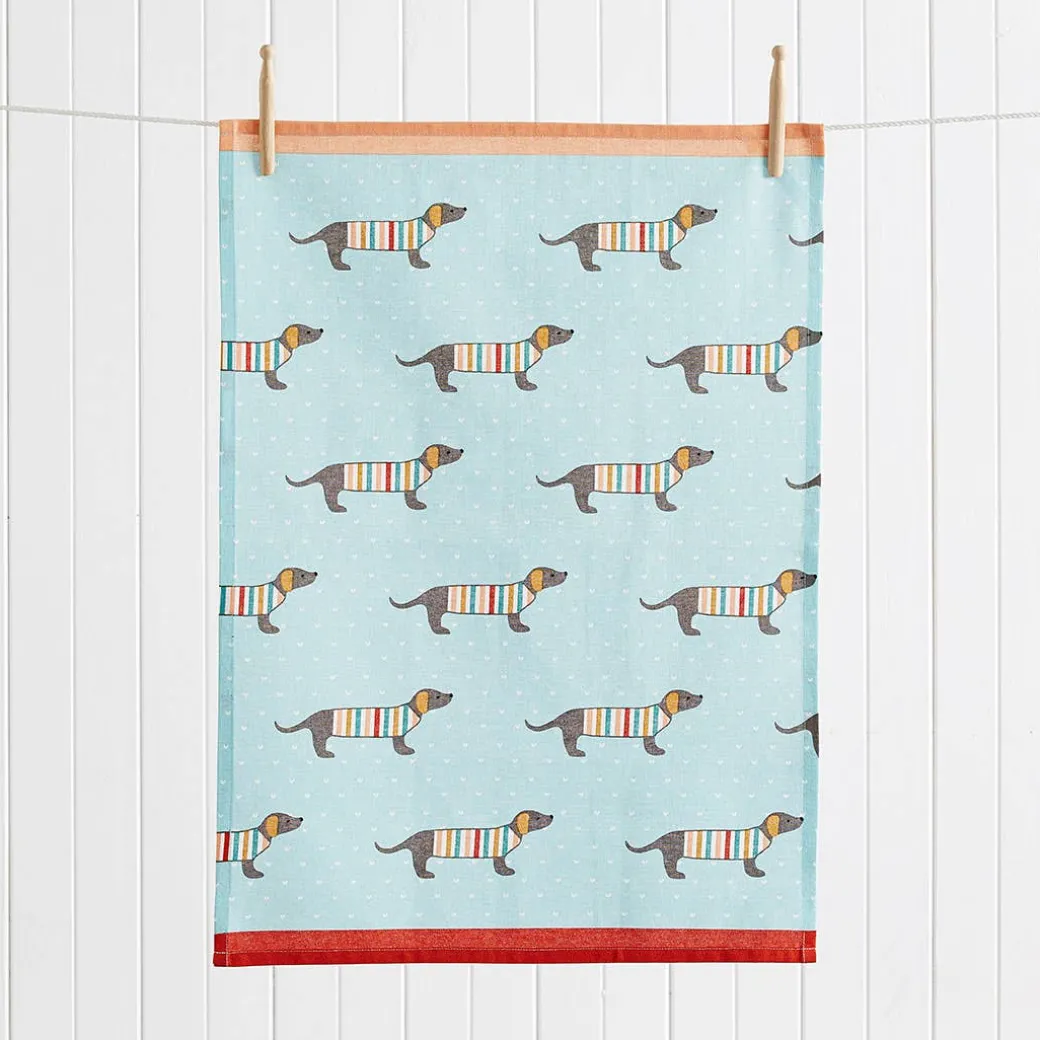 Stripe Dog Tea Towel