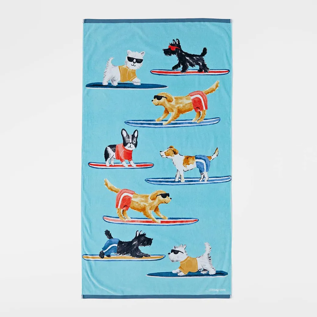 Surfing Dogs Beach Towel