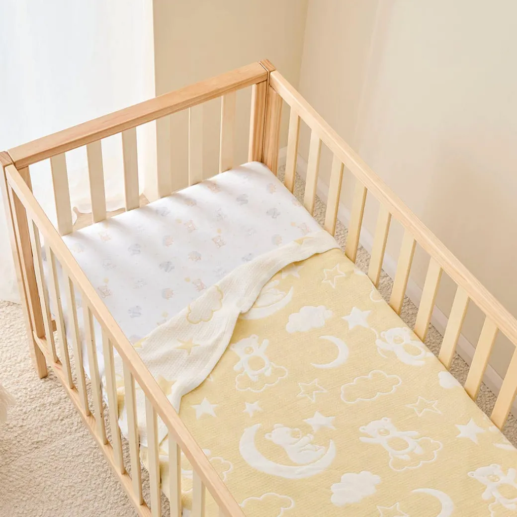 Teddy Moon Reversible Baby Blanket