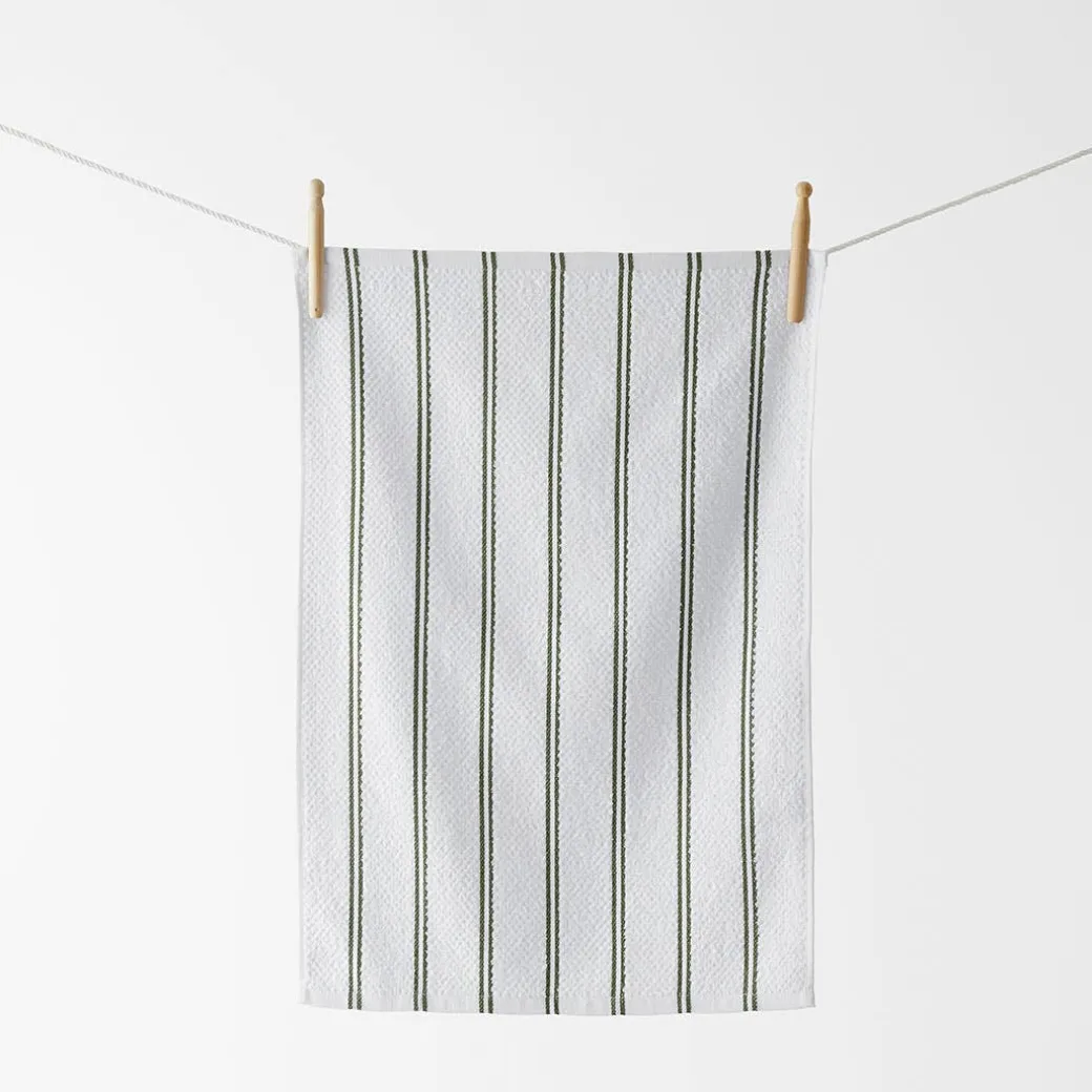 Turner Set Of 3 Terry Tea Towel - Army/Natural