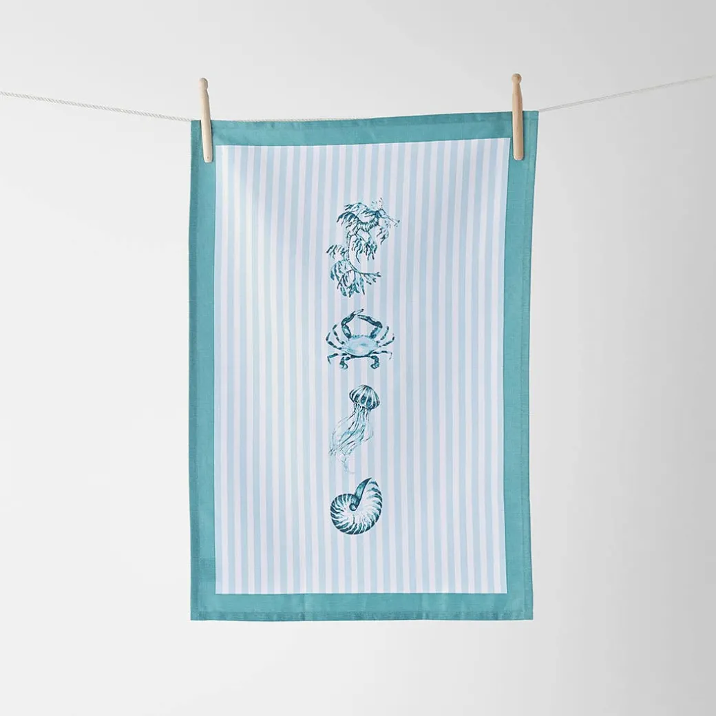 Under The Sea Tea Towel Set Of 3 - Teal