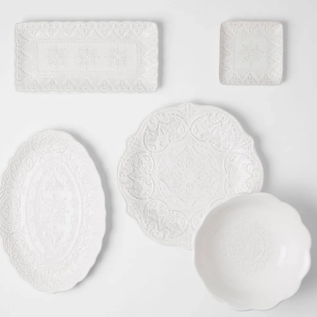 Venezia Large Round Platter - Ivory