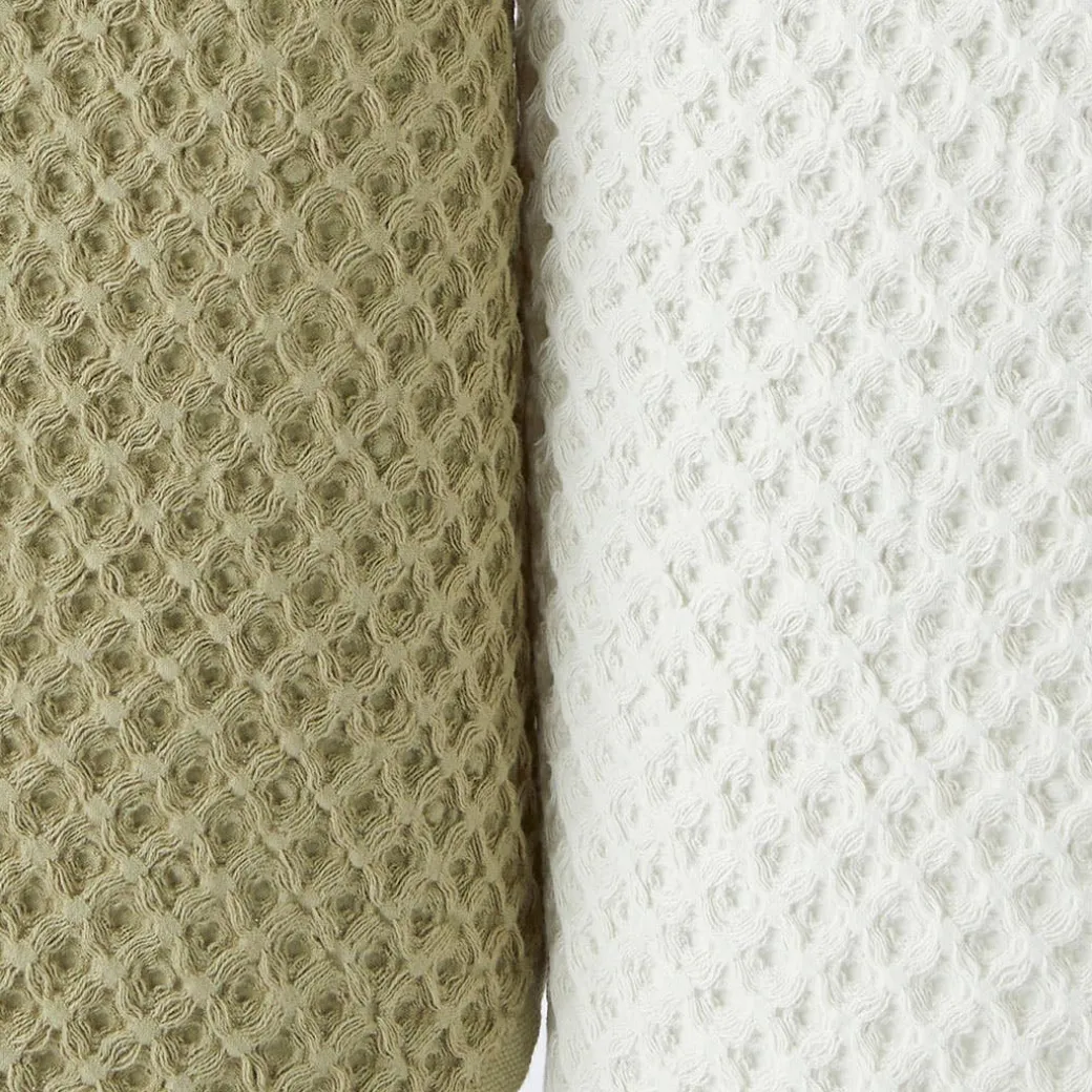 Waffle Tea Towel Set Of 2 - Olive