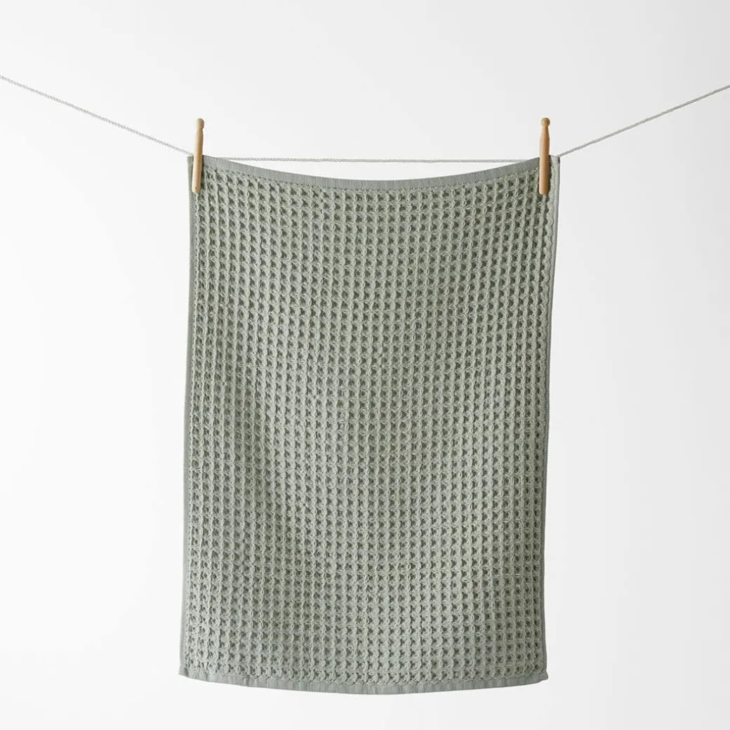 Waffle Tea Towel Set Of 2 - Slate Blue